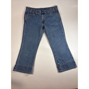 Levi's Women's Medium Blue Cuffed Denim Capris